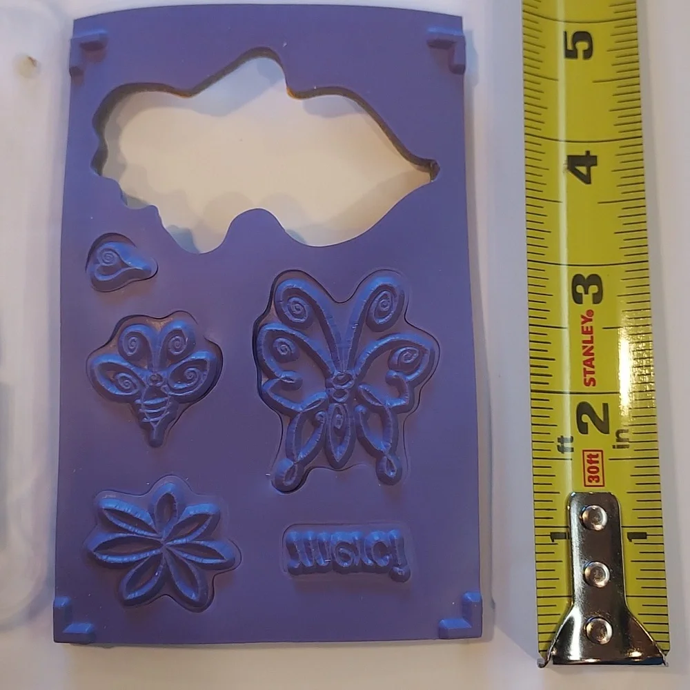 Rubber Stamps Flowers Butterfly Bee Heart French Theme